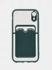 Зеленый чехол с карманом для карт для iPhone 7 8 Plus X XS XR 11 12 13 Pro Max mini айфон про макс