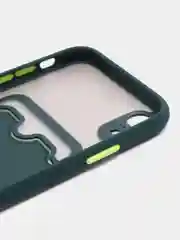 Зеленый чехол с карманом для карт для iPhone 7 8 Plus X XS XR 11 12 13 Pro Max mini айфон про макс