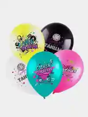 Воздушные шары "С Днём рождения" Диско 90-е 12"/30 см, 5 шт