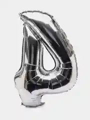 Шар фольгированный "Цифра", 98-115 см, серебряный