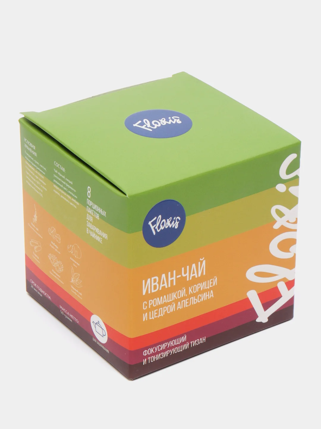 Травяной чай Floris "Иван-чай с ромашкой, корицей и цедрой апельсина", 50 г