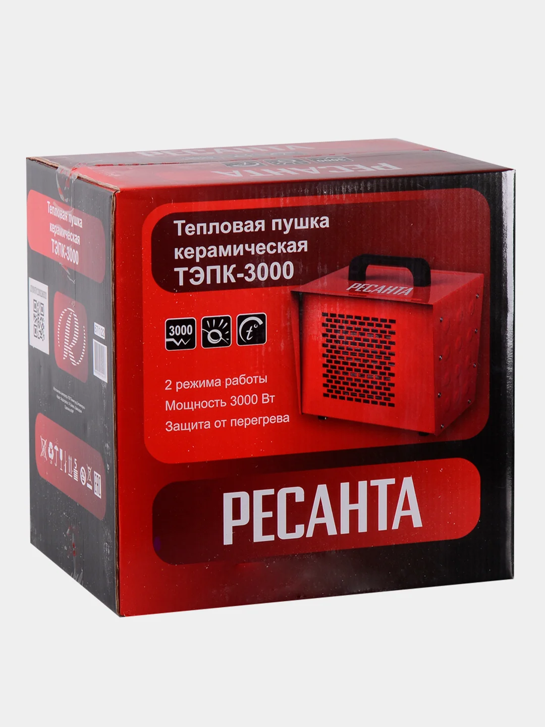 Тепловая электрическая пушка ТЭПК-3000 (керам.нагревательный элемент) Ресанта