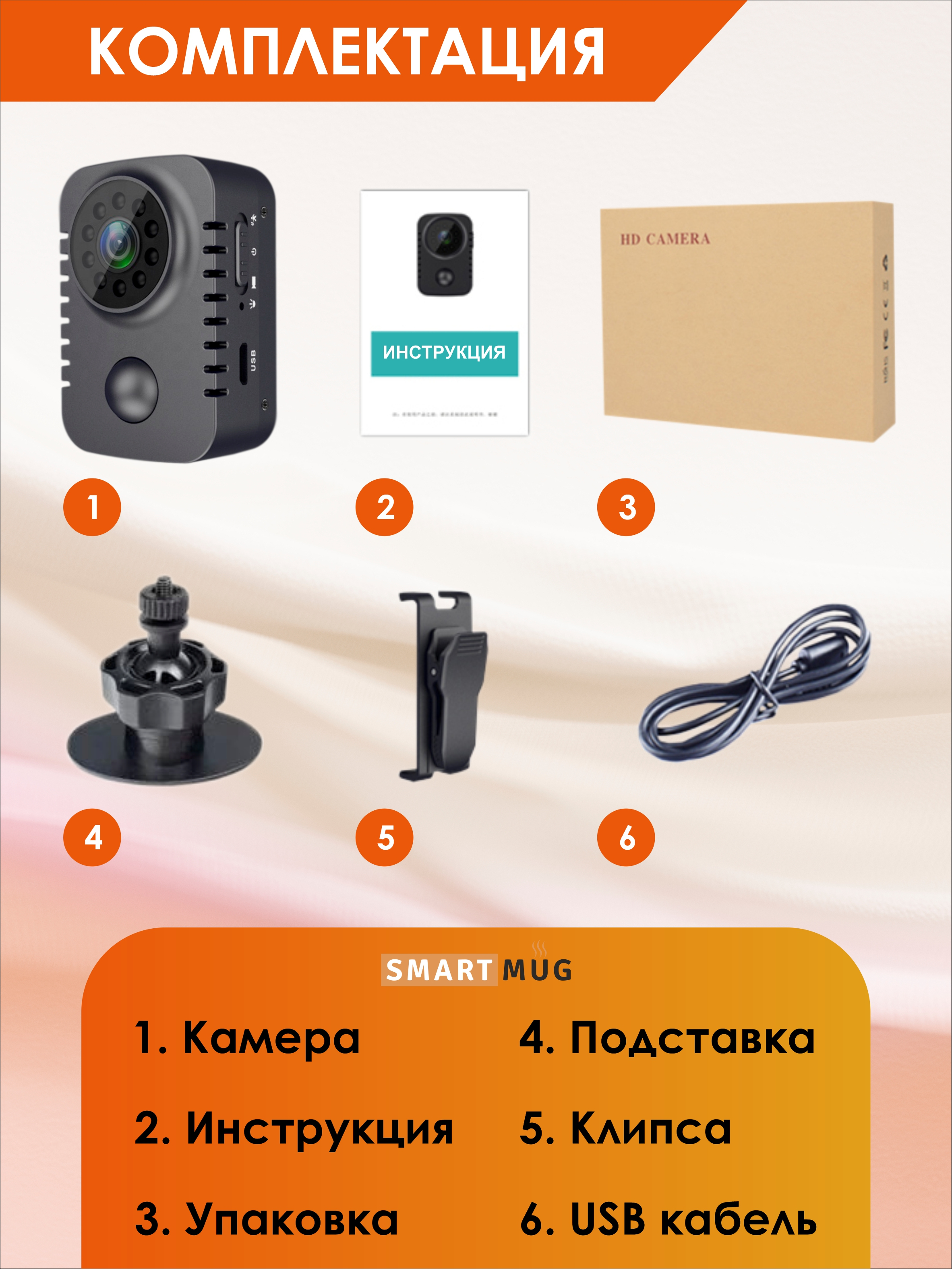 Мини видеокамера Full HD без wi-fi купить по цене 3990 ₽ в  интернет-магазине KazanExpress