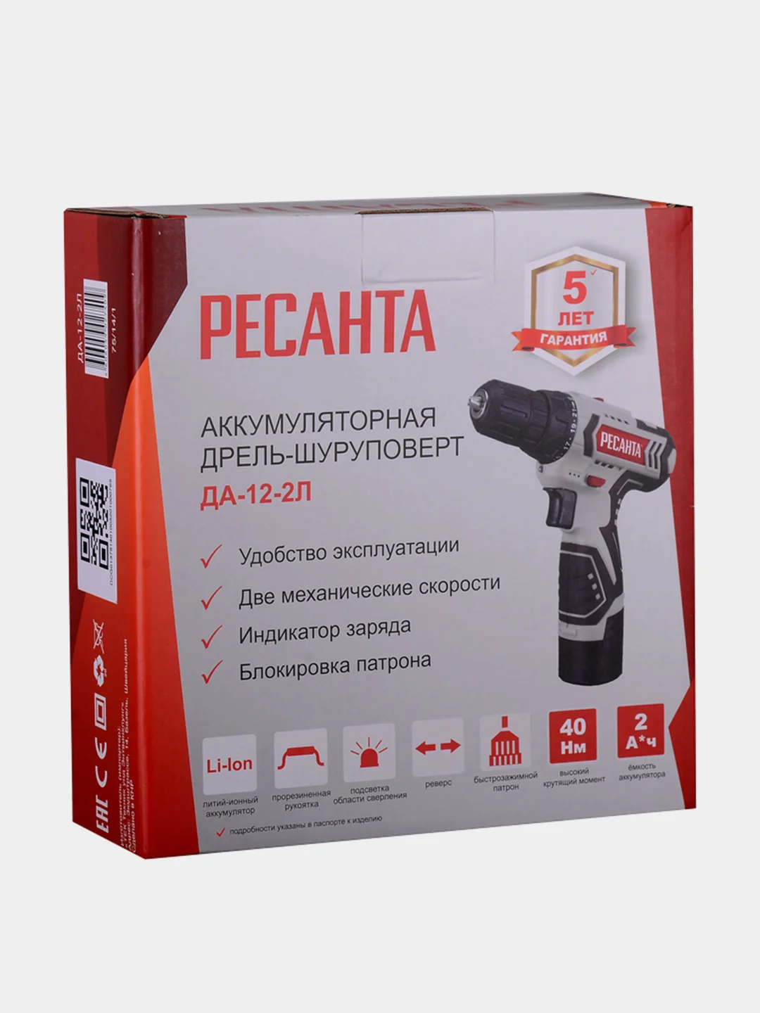 Дрель-шуруповерт аккумуляторная ДА-12-2Л Ресанта