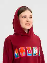 Бордовый спортивный костюм женский повседневный, оверсайз, большой размер