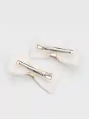 Белый заколка бант