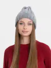 Серый шапка женская "Элисия", на флисовом подкладе