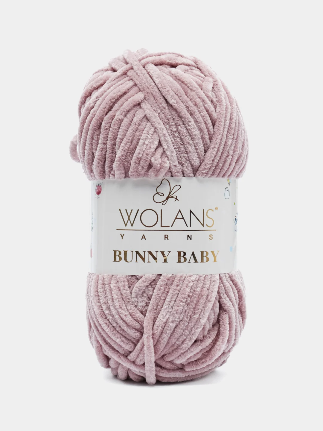 Бежевый меланж пряжа плюшевая Wolans Bunny Baby (Воланс Банни Бэби), 100% полиэстер, 120 м, 100 г