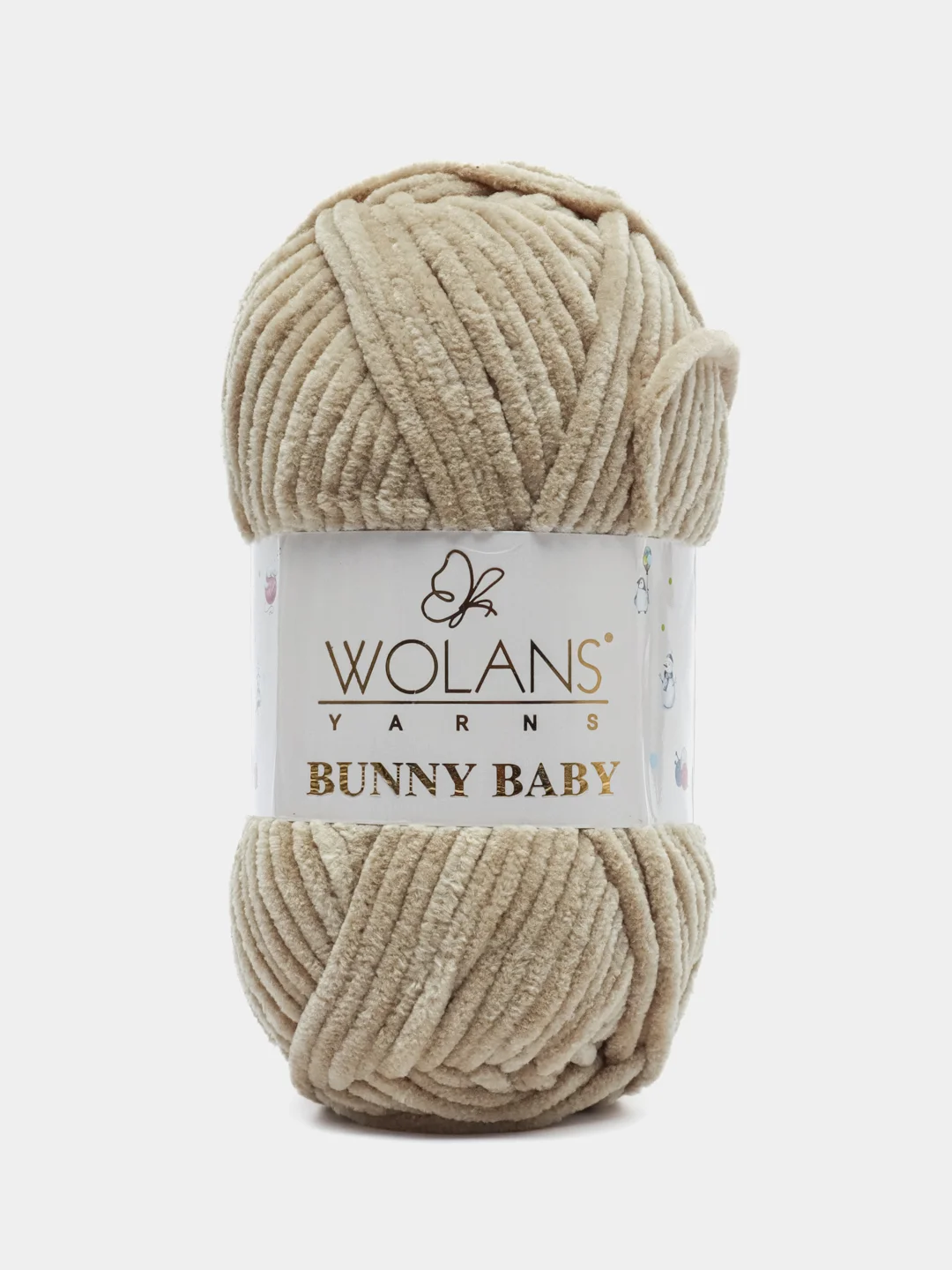 Карамельный пряжа плюшевая Wolans Bunny Baby (Воланс Банни Бэби), 100% полиэстер, 120 м, 100 г