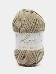 Бежевый пряжа плюшевая Wolans Bunny Baby (Воланс Банни Бэби), 100% полиэстер, 120 м, 100 г