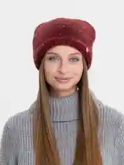 Тёмно-бордовый шапка женская Канна
