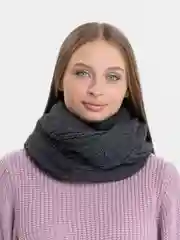 Угольный шарф-снуд женский "Лизабет"