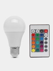 Цветная светодиодная лампа, LED RGB, с пультом