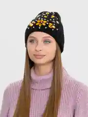 Тёмно-серый шапка "Ролина"