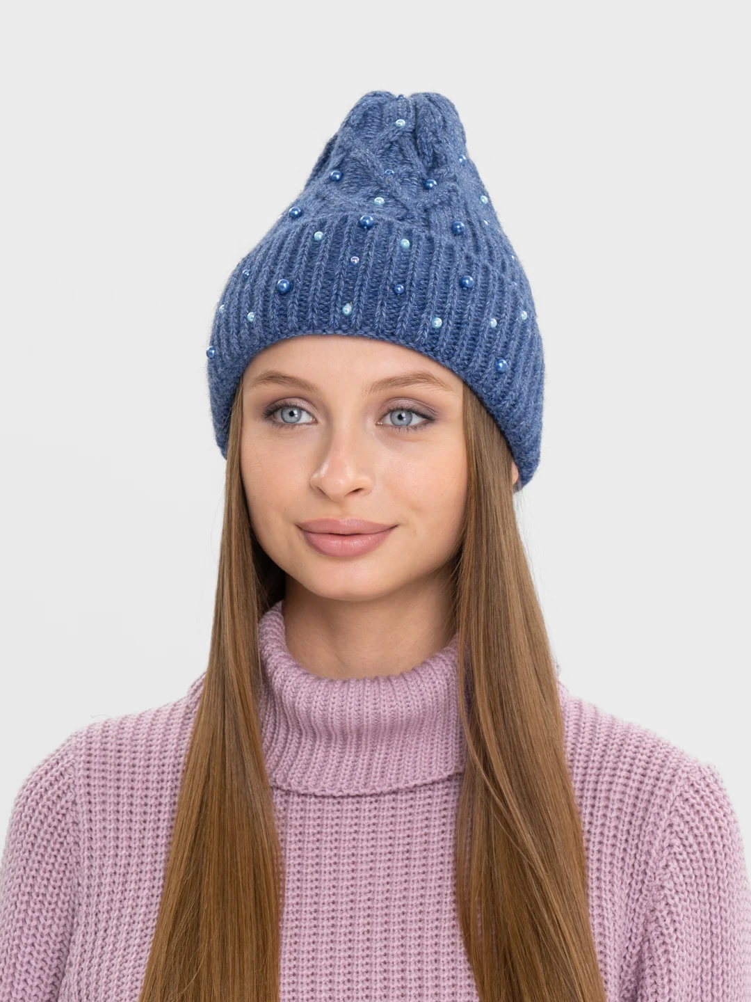 Индиго шапка "Ролина"