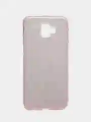 Розовый чехол силиконовый с блестками на Samsung Galaxy J6 Plus