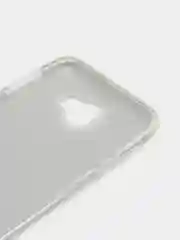 Серебряный силиконовый чехол-накладка с блестками на Samsung J4