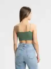 Зеленый топ женский укороченный