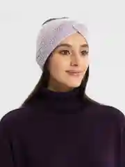 Лавандовый повязка вязаная на голову, женский ободок