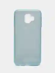 Голубой чехол силиконовый с блестками на Samsung Galaxy J6 Plus