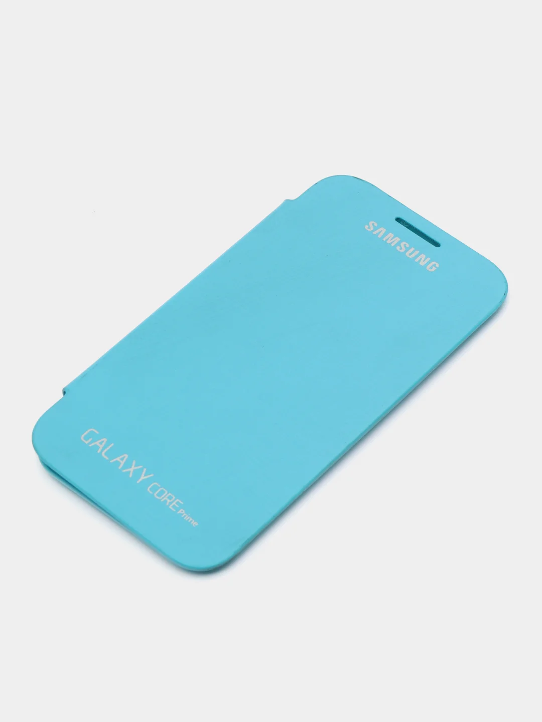 Голубой чехол-книжка для Samsung Galaxy Core Prime, кожаный