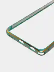 Бирюзовый бампер алюминиевый для iPhone 6, 6S, с золотым узором