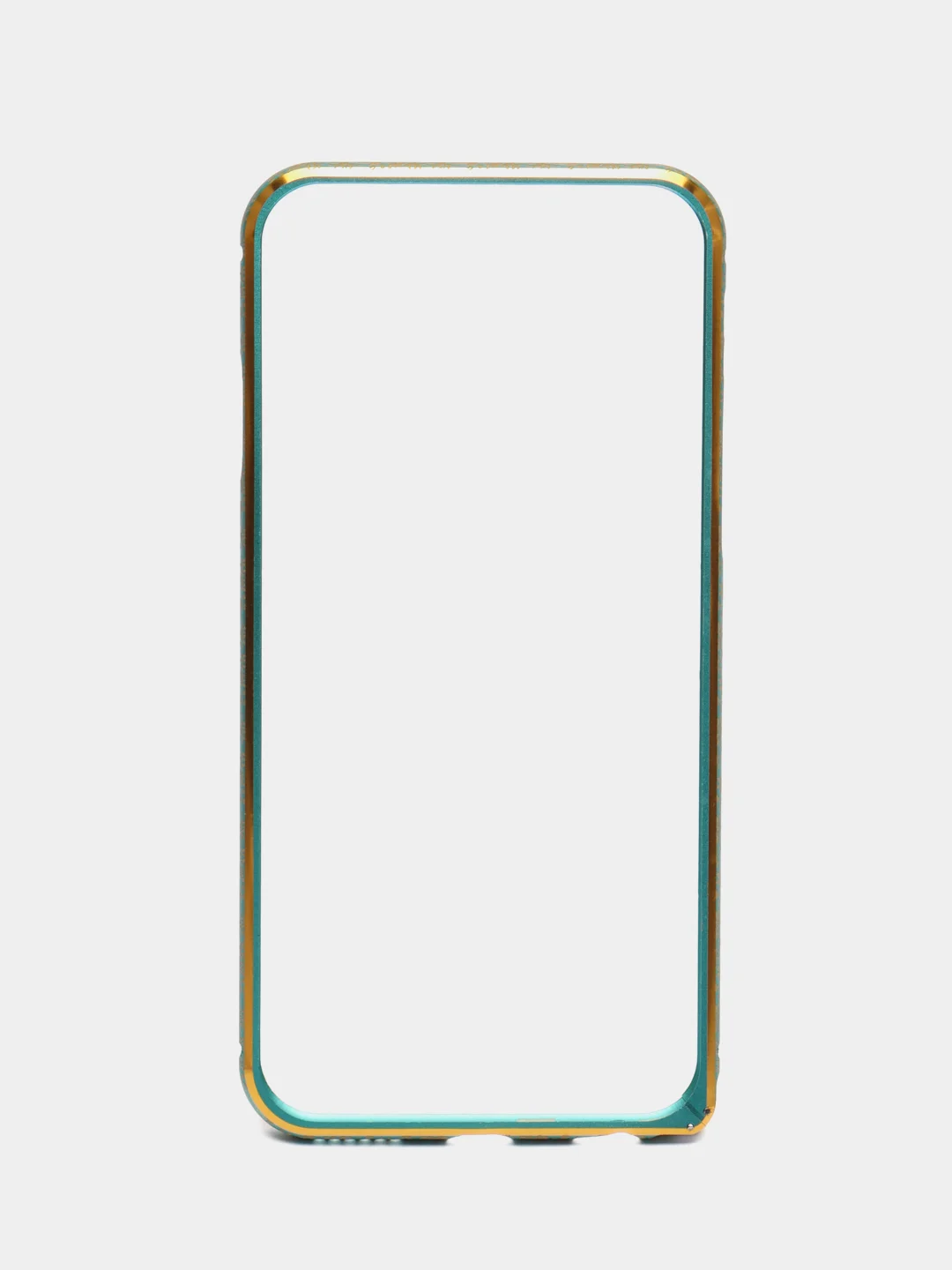 Бирюзовый бампер алюминиевый для iPhone 6, 6S, с золотым узором