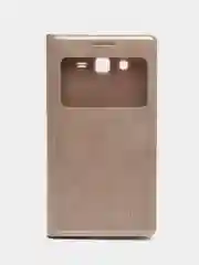 Кремовый кожаный чехол-книжка для Samsung Galaxy Grand 2