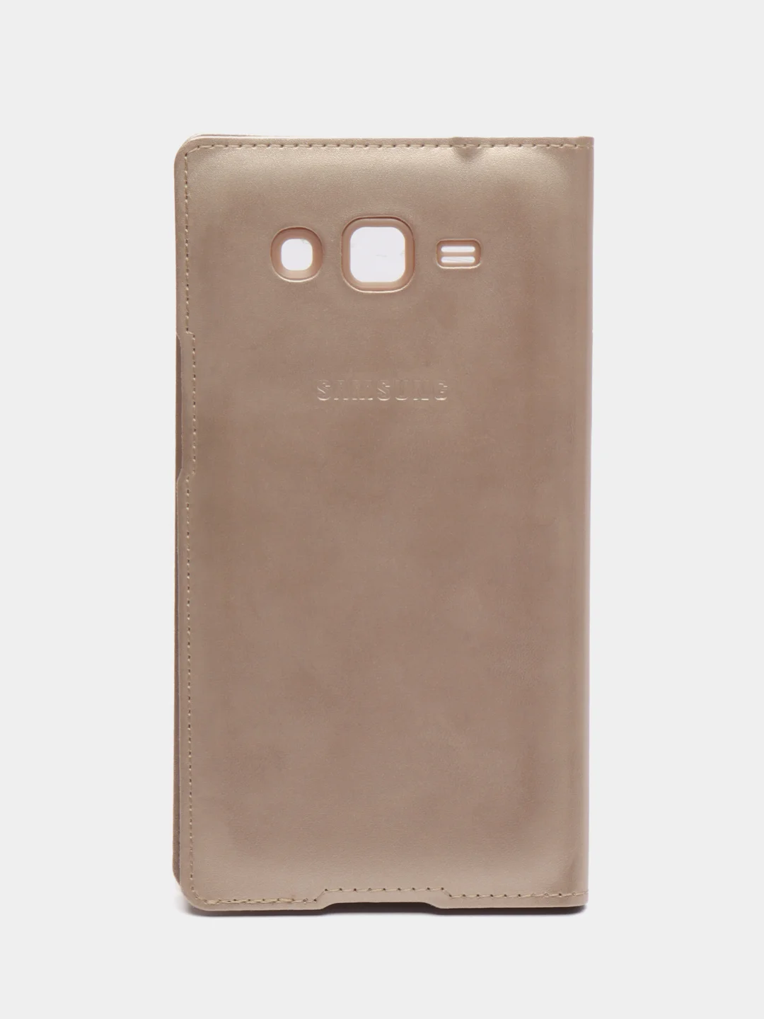 Кремовый кожаный чехол-книжка для Samsung Galaxy Grand 2