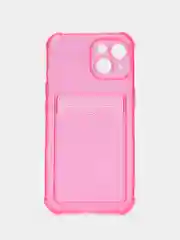 Фуксия чехол с карманом для карт iPhone XR, 11, 12, 13, 14, 15, Pro, Pro Max, Plus, 7, 8, айфон