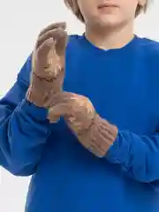 Коричневый шерстяные перчатки "Звезда"