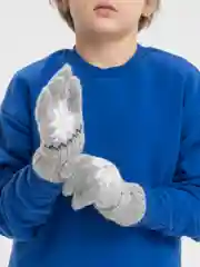 Серый шерстяные перчатки "Звезда"