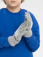 Серый шерстяные перчатки "Звезда"