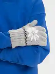 Серый шерстяные перчатки "Звезда"