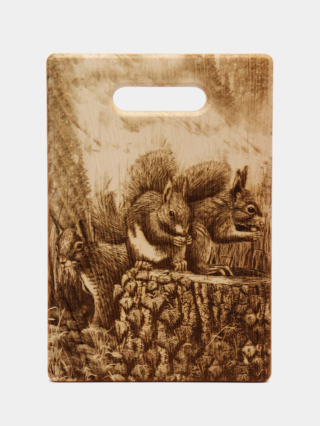 Светло-коричневый доска разделочная, деревянная, из массива кедра, 35 x 24 х 2,2 см