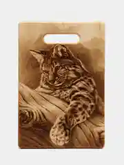 Светло-бежевый доска разделочная, деревянная, из массива кедра, 35 x 24 х 2,2 см
