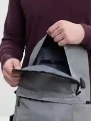 Серый рюкзак мужской, водоотталкивающий, с USB