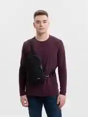Черный рюкзак  мужской, на одно плечо с USB / Сумка мужская
