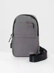 Серый меланж рюкзак  мужской, на одно плечо с USB / Сумка мужская