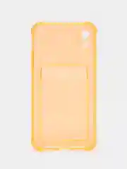 Оранжевый чехол с карманом для карт iPhone XR, 11, 12, 13, 14, 15, Pro, Pro Max, Plus, 7, 8, айфон