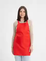 Красный фартук кухонный, с карманом, на завязках для мастеров маникюра, парикмахеров