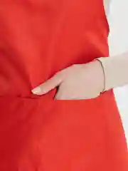 Красный фартук кухонный, с карманом, на завязках для мастеров маникюра, парикмахеров