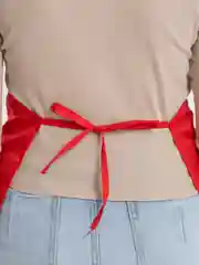 Красный фартук кухонный, с карманом, на завязках для мастеров маникюра, парикмахеров