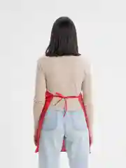 Красный фартук кухонный, с карманом, на завязках для мастеров маникюра, парикмахеров