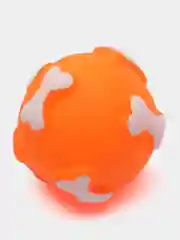 Оранжевый мячик резиновый для собак, с пищалкой