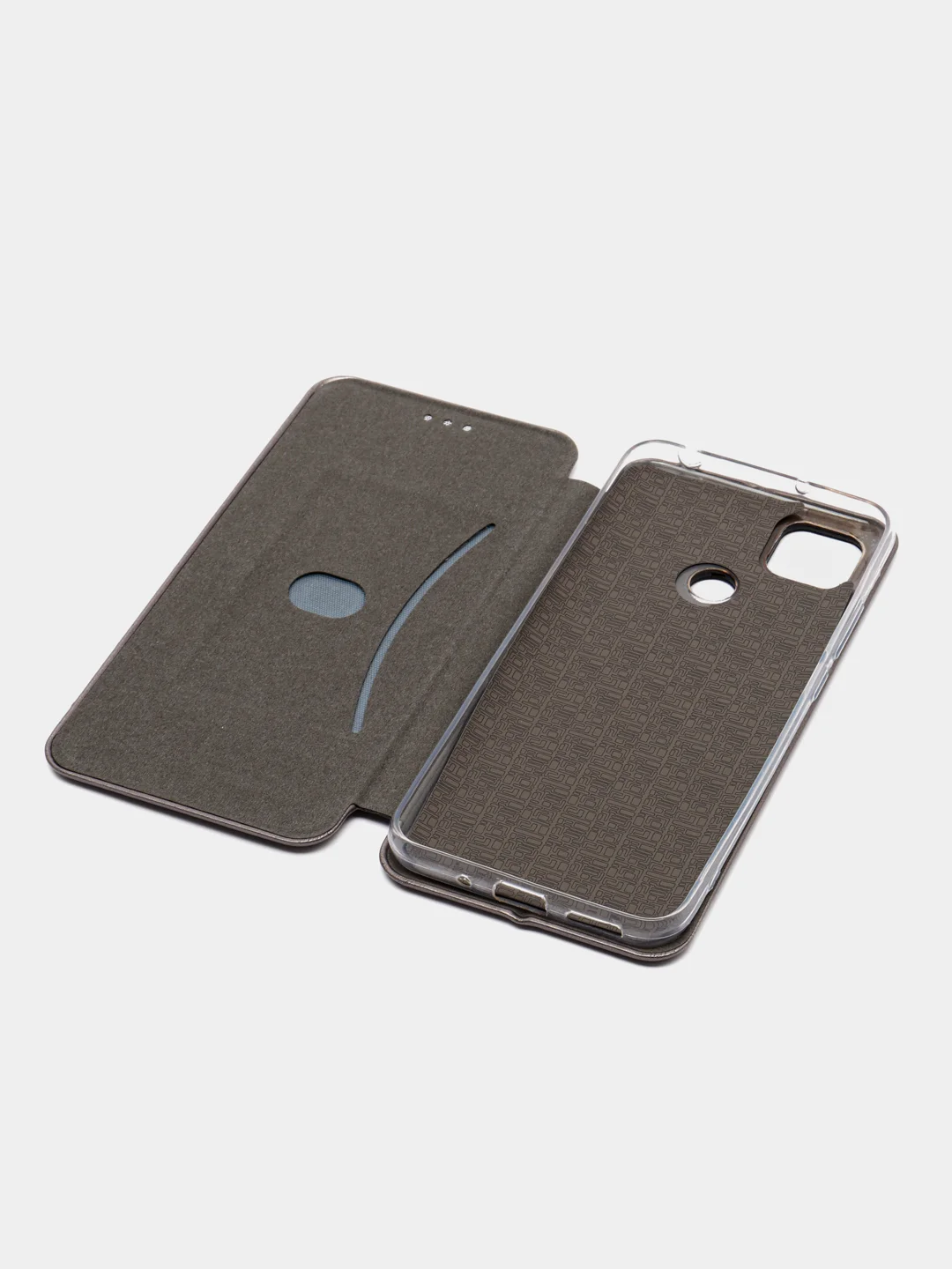 Серебряный чехол-книжка для Xiaomi Redmi 9C / 9C NFC / 10A (9С / 10А)