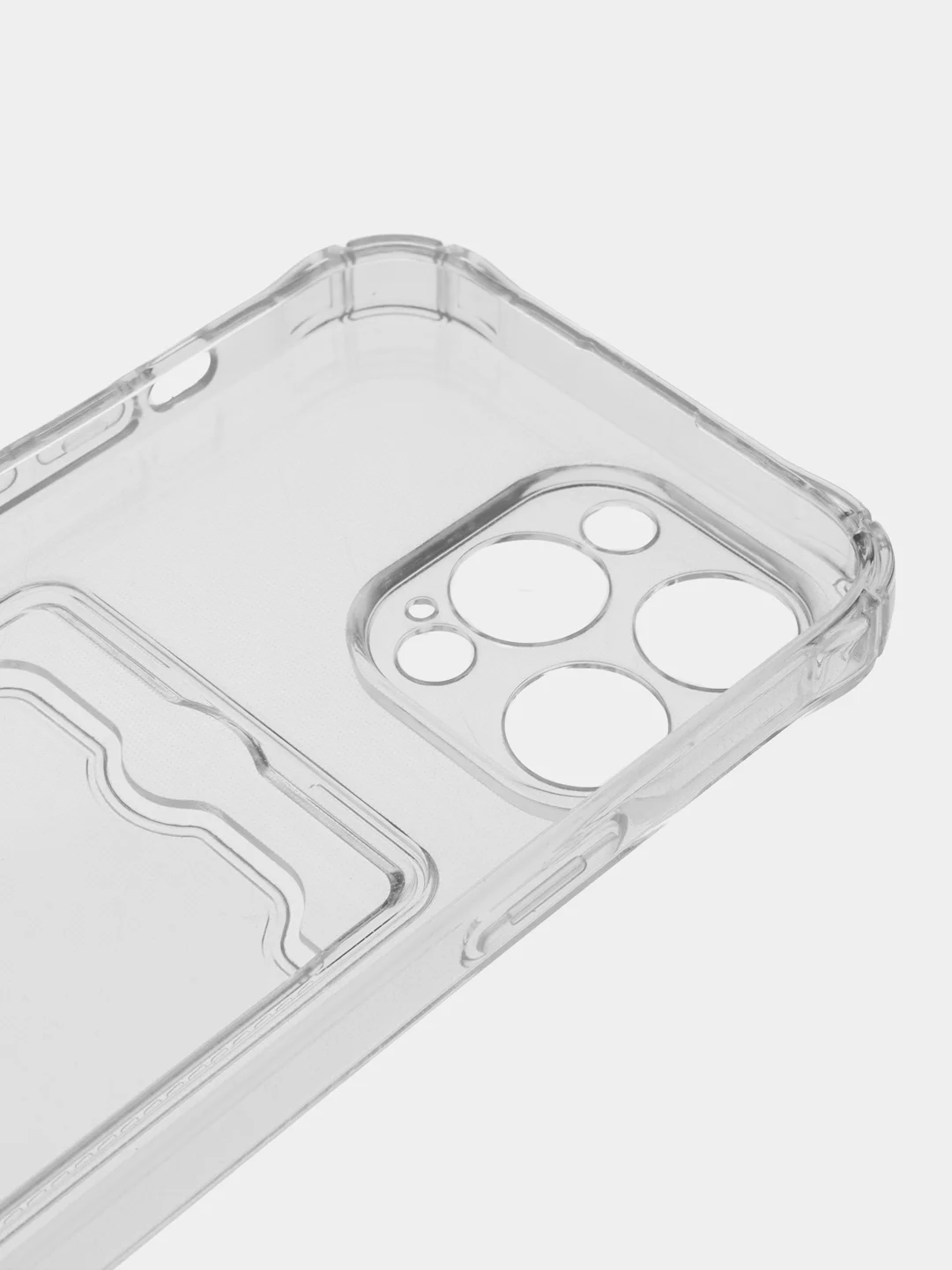 Белый чехол силиконовый с кармашком для карты iPhone 13, 14 (Mini, Pro, Pro Max, Plus)