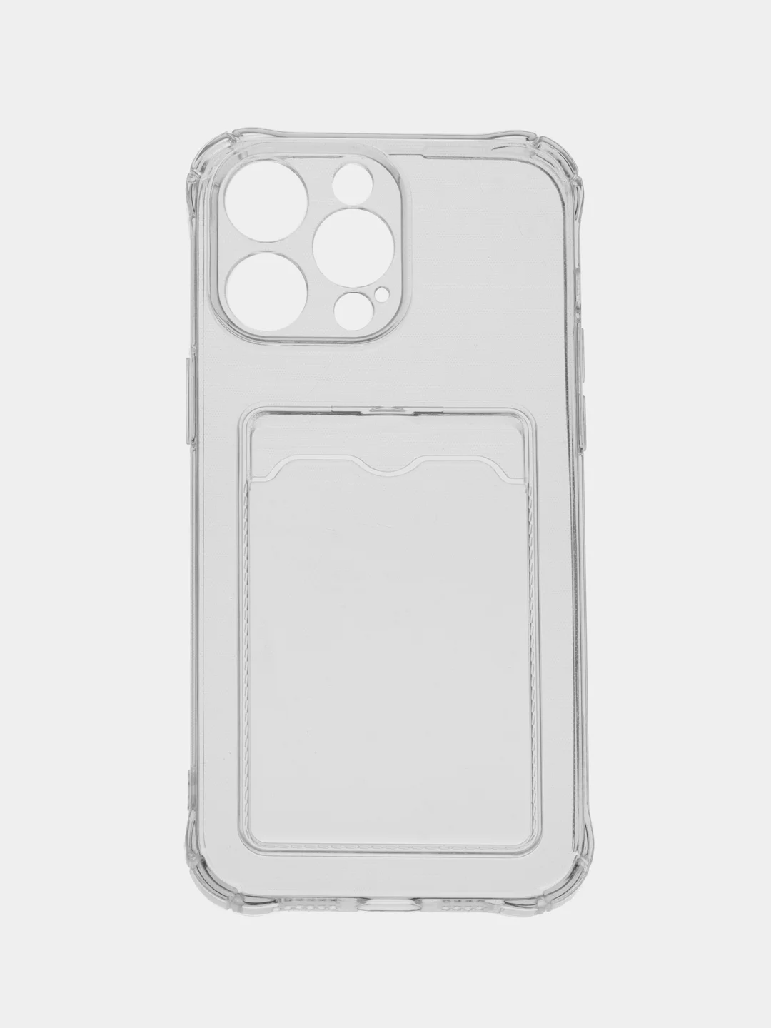 Белый чехол силиконовый с кармашком для карты iPhone 13, 14 (Mini, Pro, Pro Max, Plus)