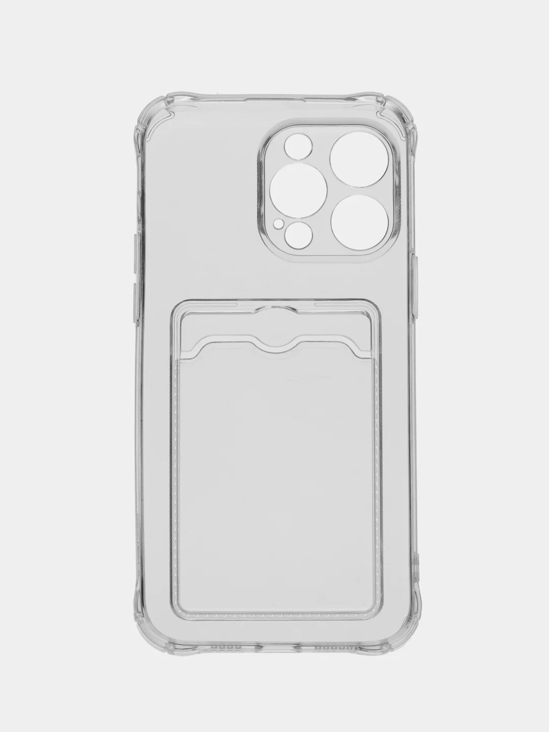 Белый чехол силиконовый с кармашком для карты iPhone 13, 14 (Mini, Pro, Pro Max, Plus)
