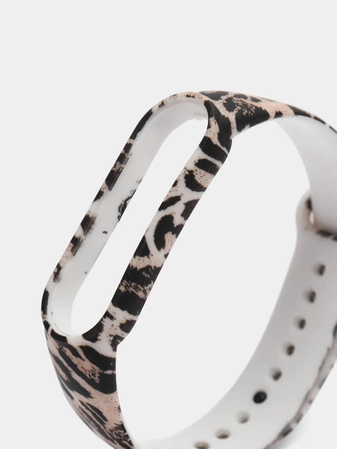 Бежевый меланж ремешок для Xiaomi Mi Band 5, 6, силиконовый, с принтом